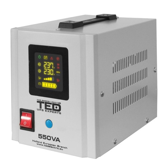 UPS 550VA 300W UPS Extended Runtime pentru cazane pe gaz – Display LCD – 2 x Schuko – TED Electric