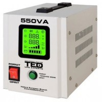 UPS pentru centrala termica pe lemne gaz TED Electric 550VA 300W Runtime cu acumulator extern neinclus unda sinusoida pura TED550NEW