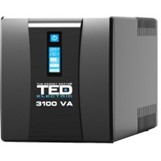 Ups 3100VA 1800W LCD TED Line cu stabilizator 3 iesiri schuko repornire automata 4x 96Ah TED004673