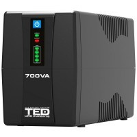 Ups 700VA 400W fara afisaj TED cu stabilizator 2 iesiri schuko repornire automata 7Ah