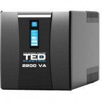 Ups TED 2200VA 1200W LCD TED004666 cu stabilizator 3 iesiri schuko repornire automata 4x 7Ah